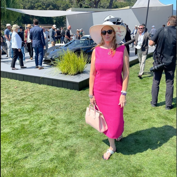 ESCADA 2021 Sheath Dress, Pink Houndstooth - Picture 8 of 10